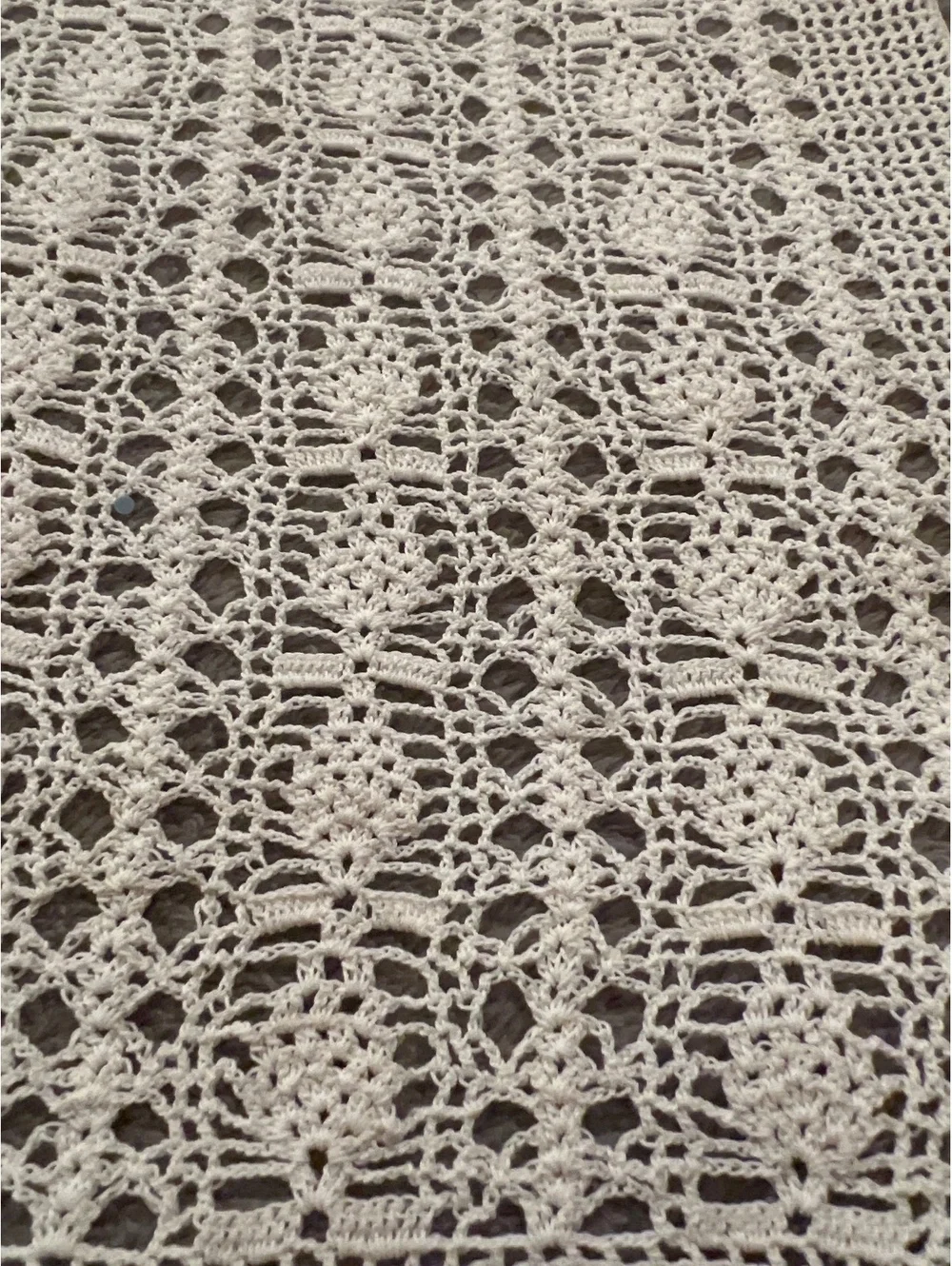 Handmade Crochet Square Doily Table Cover in Cream